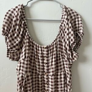 TORRID 1X Brown Checkered Women's Dress